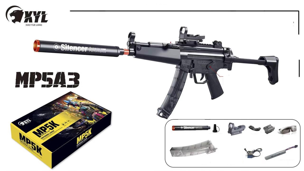 XYL MP5 electric gel ball launcher toy for boys, 7.4V battery operated