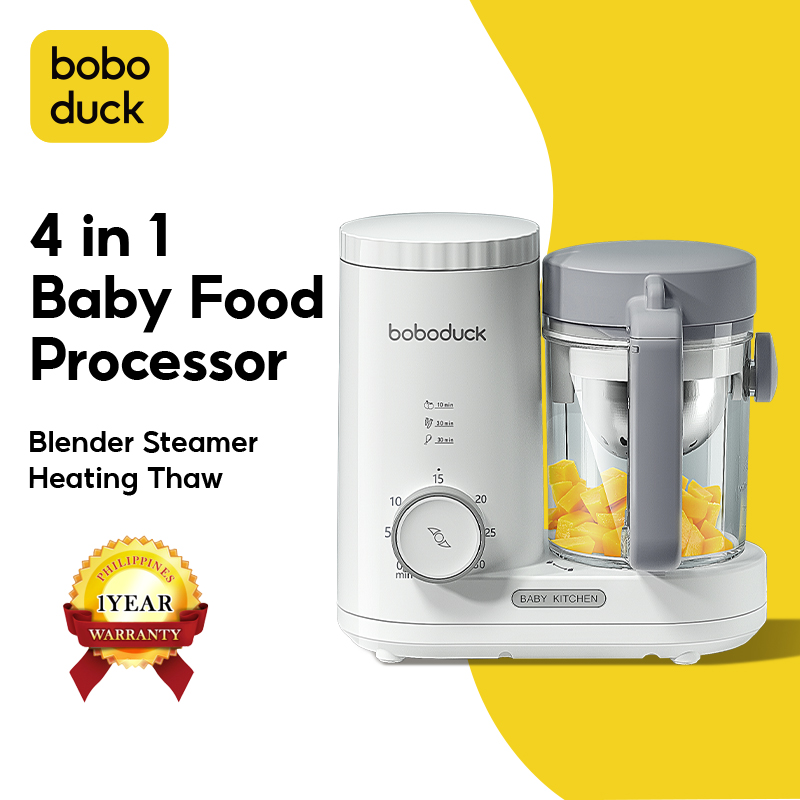 Boboduck Baby Food Processor Blender Heater Mixer Steamer 4 in 1 Puree Food  Maker 200mL F9005 | Lazada PH