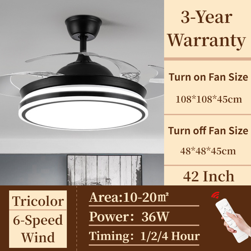 Ceiling With Fan Light Kitchen Fan 42Inch Equipped WithRemote/Tricolor