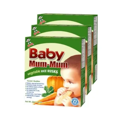 Baby Mum-Mum Rice Rusks Vegetable 50g, Pack of 3