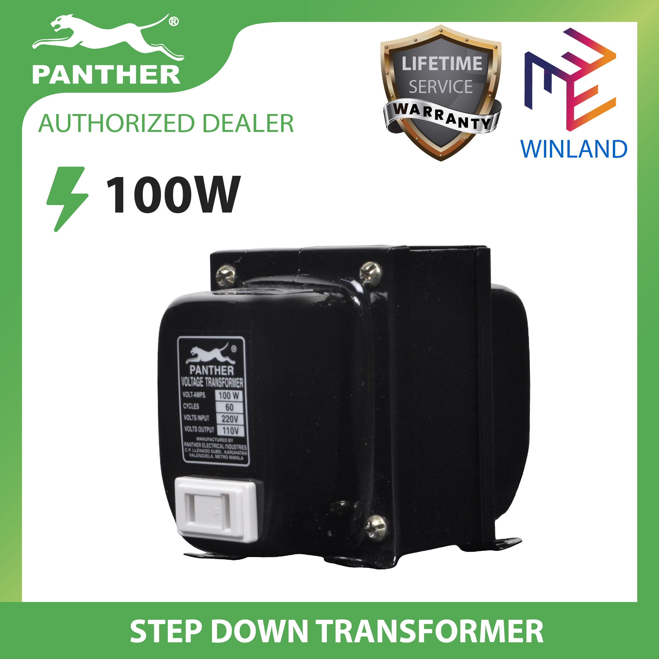 PANTHER by Winland 100w110v Stepdown Transformer 100 Watts, Input