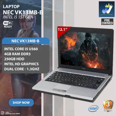 Laptop ( NEC VERSAPRO, INTEL CORE i5 1ST GEN, 4GB Ram DDR3, 250GB HDD, 12.1" Inches Screen )