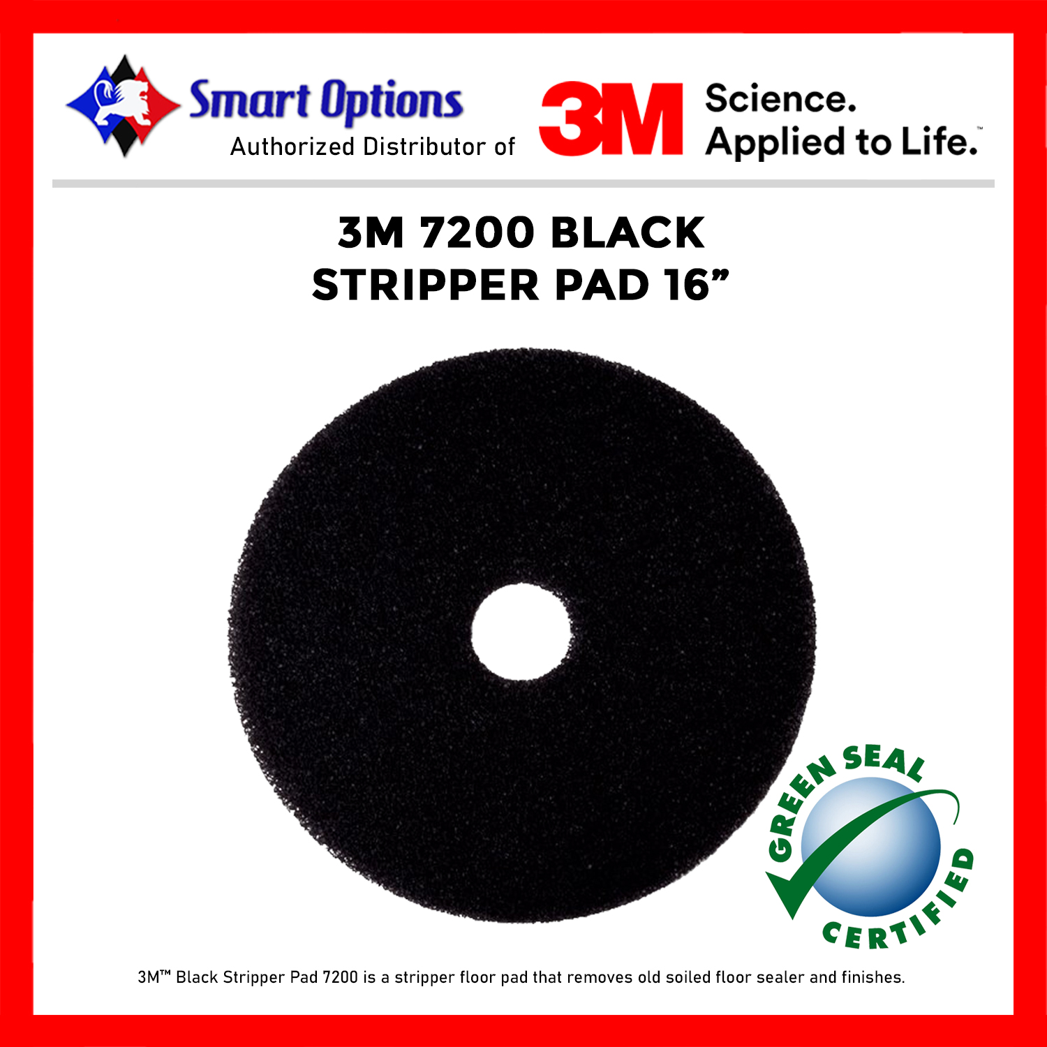 Cheap Good Goods Free Shipping And Return Give You More Choice 12 In 3m Black Stripper Pad 7200