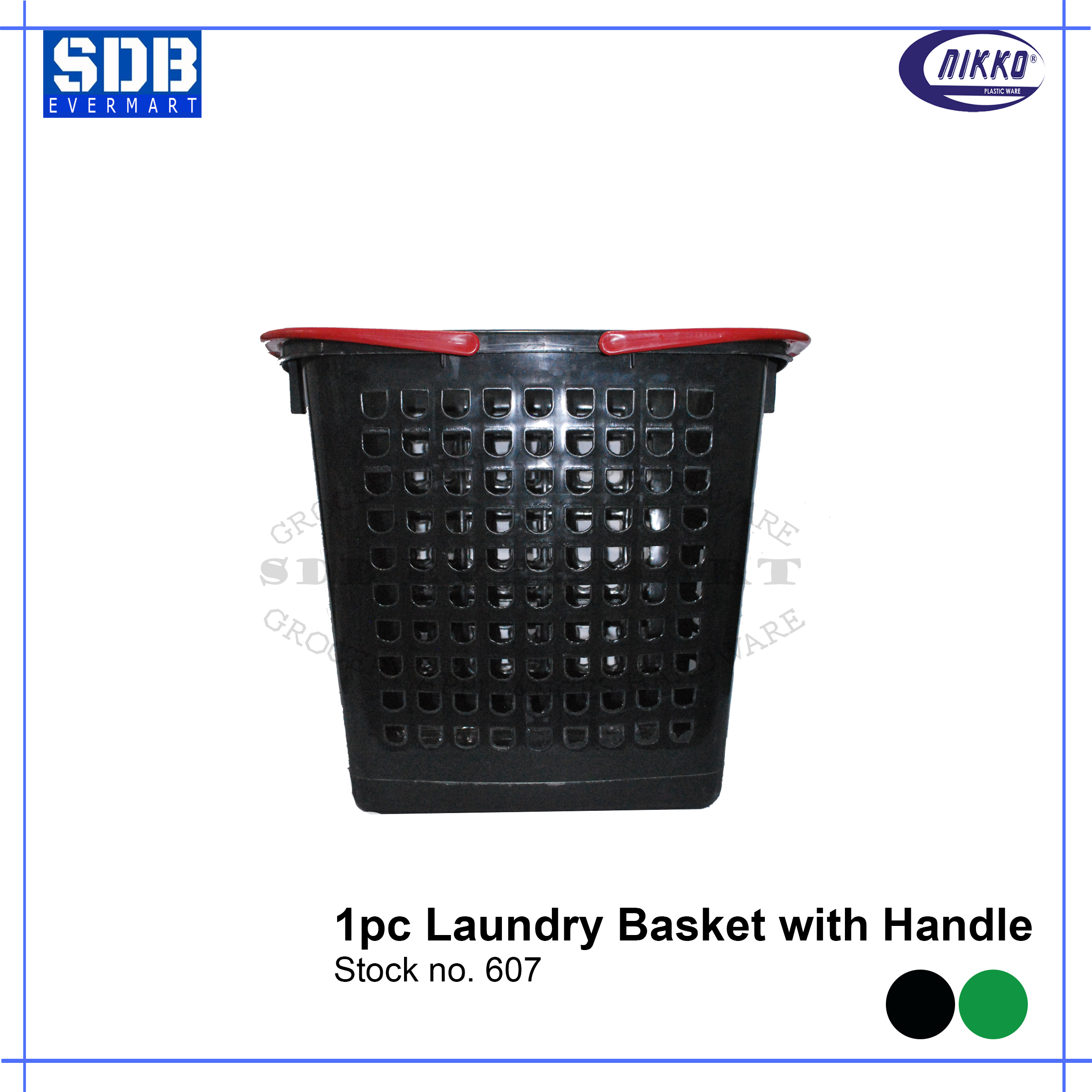 NikkoBasket Laundry with Handle[607BLK 881COL]Black Blue1pc Lazada PH