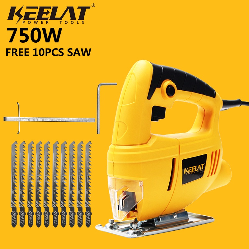 KEELAT 750W 10 Pcs Industrial Jig Saw Power Tools Multifunctional Saw