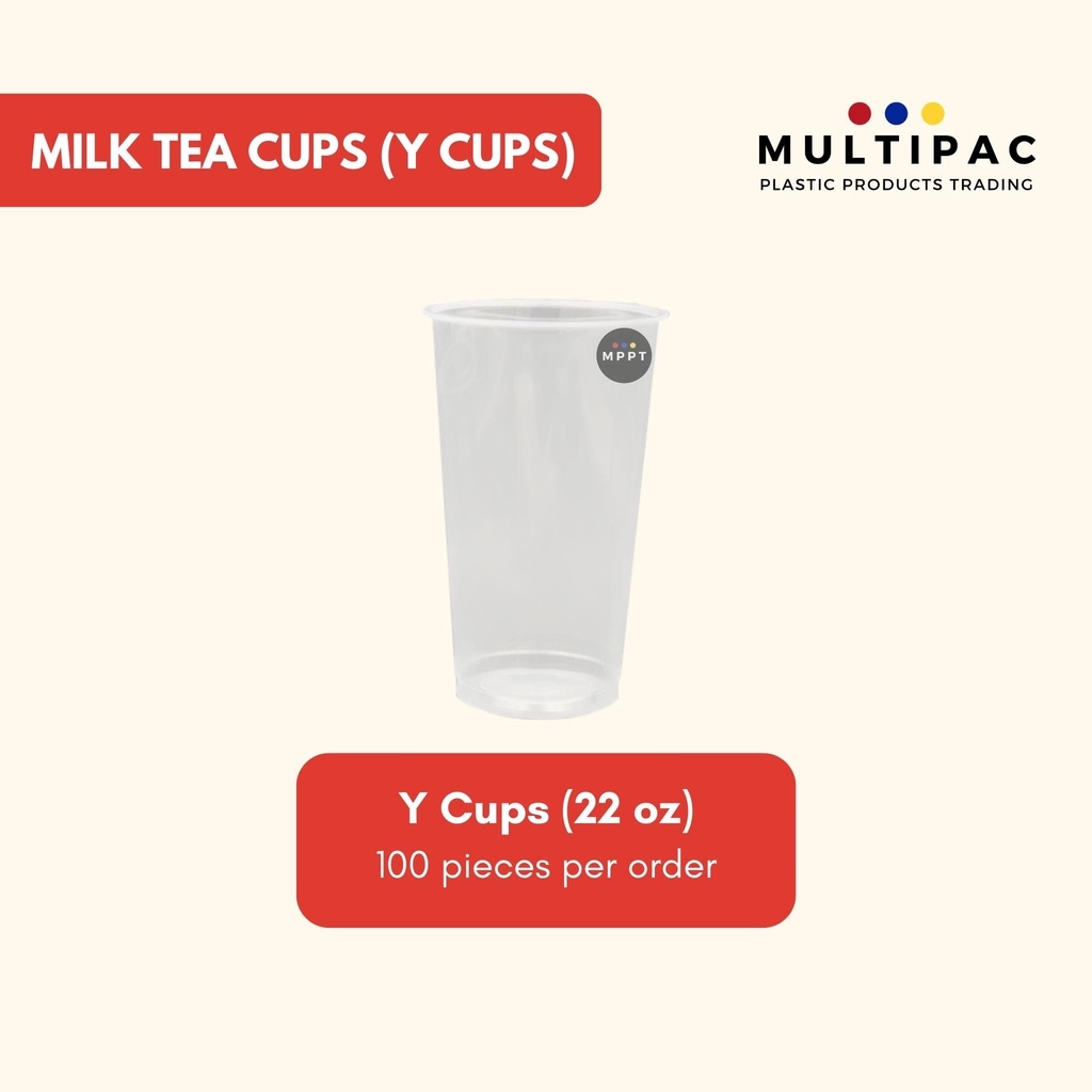 ☃ [100 PCS] Y Cups/Milk Tea Cups Clear Lids (12 oz 16 oz 22 oz Dome