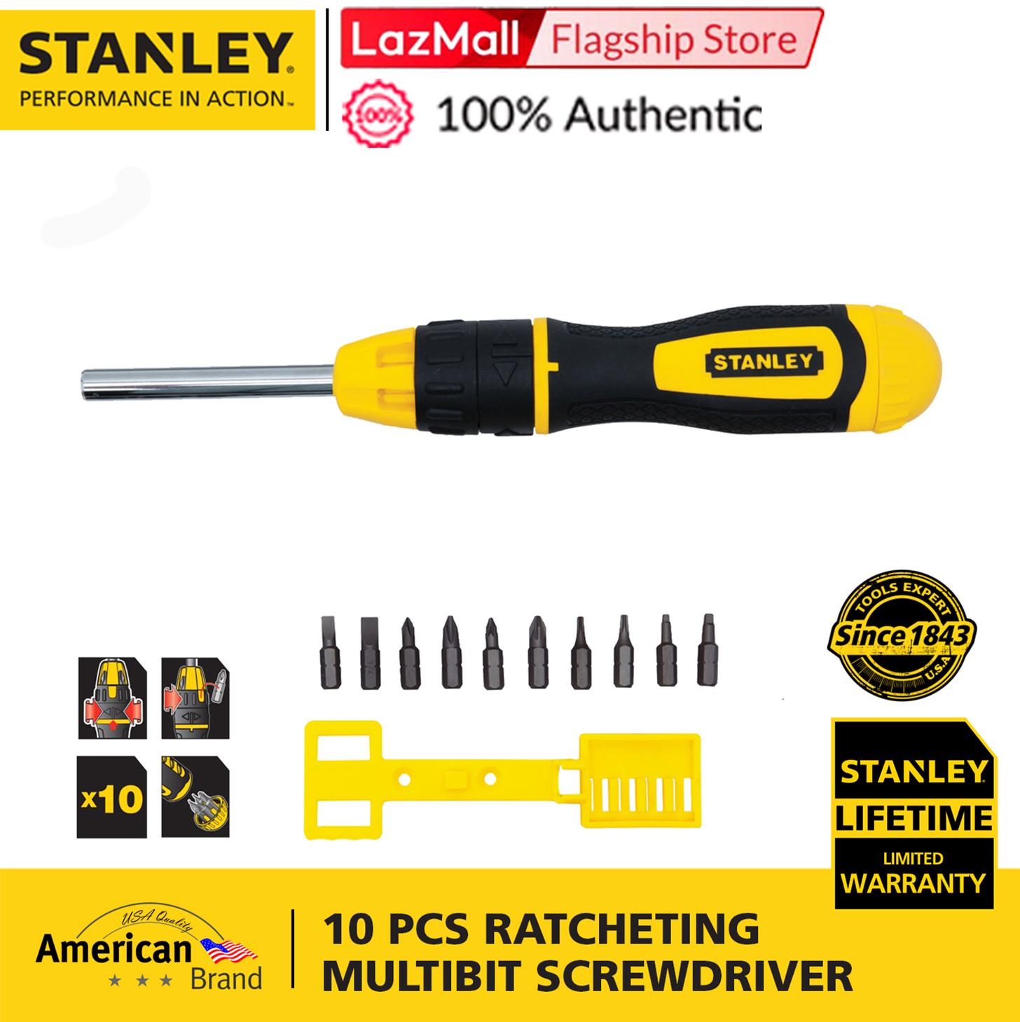 STANLEY® STHT680108 10 PCS Ratcheting Multibit Screwdriver
