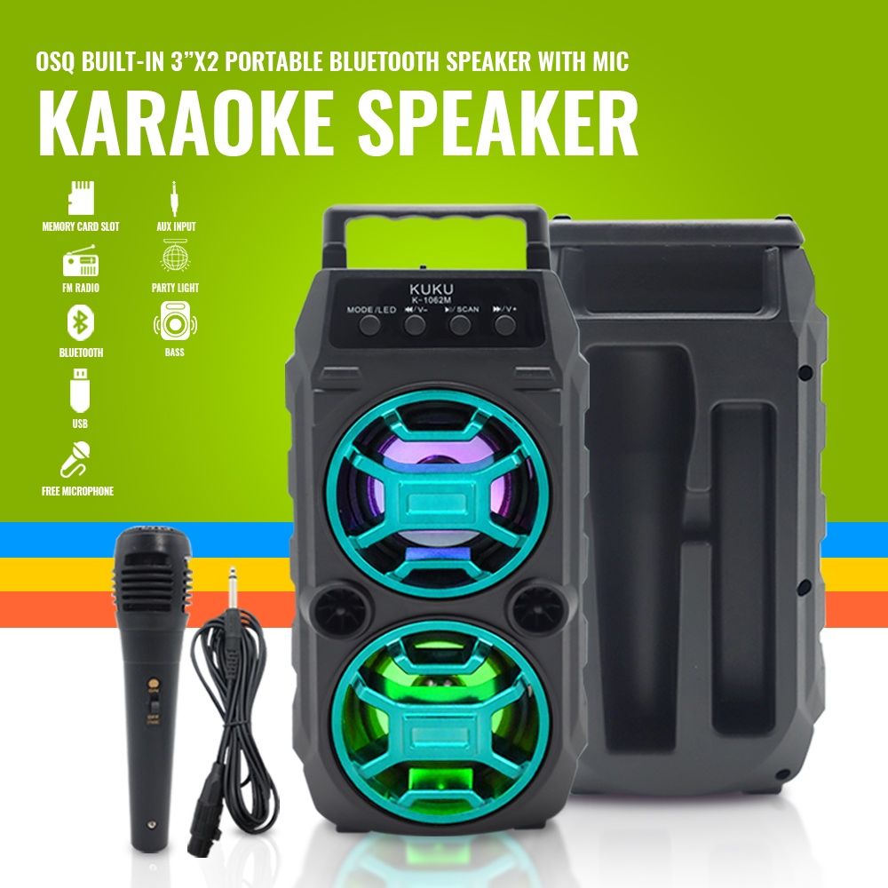 Philippine spot new OSQ Builtin Portable Karaoke Bluetooth Speaker