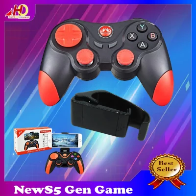 NEWS5 Gen Game Wireless Bluetooth Gamepad Controller with Bracket - Gen Game NEW S5 (Black)