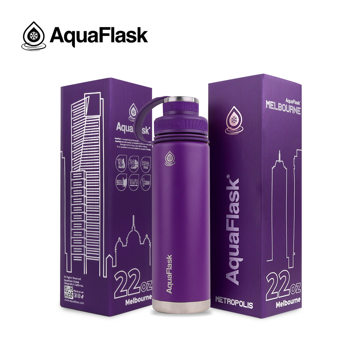 AQUAFLASK (18oz/22oz/32oz/40oz) Metropolis Limited Edition Vacuum ...