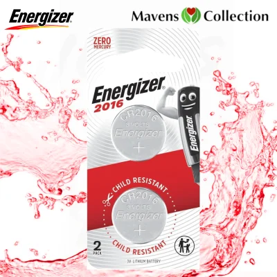 Energizer CR2016 3V Lithium Coin Button Batteries Zero Mercury 2 pcs 1 pack CR 2016 by Mavens Collection