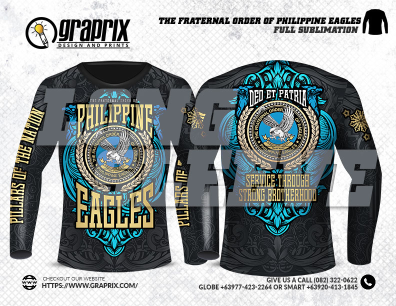 Full Sublimation for The Fraternal Order of Eagles Club. Available from  Medium to 2XL only. 50 stocks limited only. Do you need a club shirt for  your
