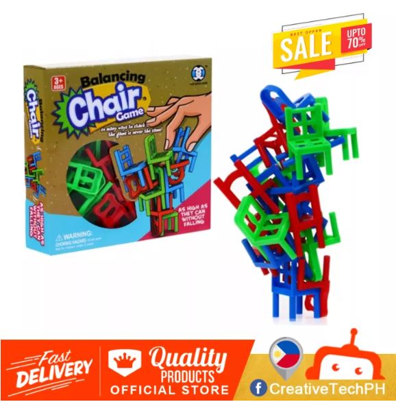 BALANCING CHAIR GAME / FAMILY TILE BOARD GAME / 18pcs Assembled Model