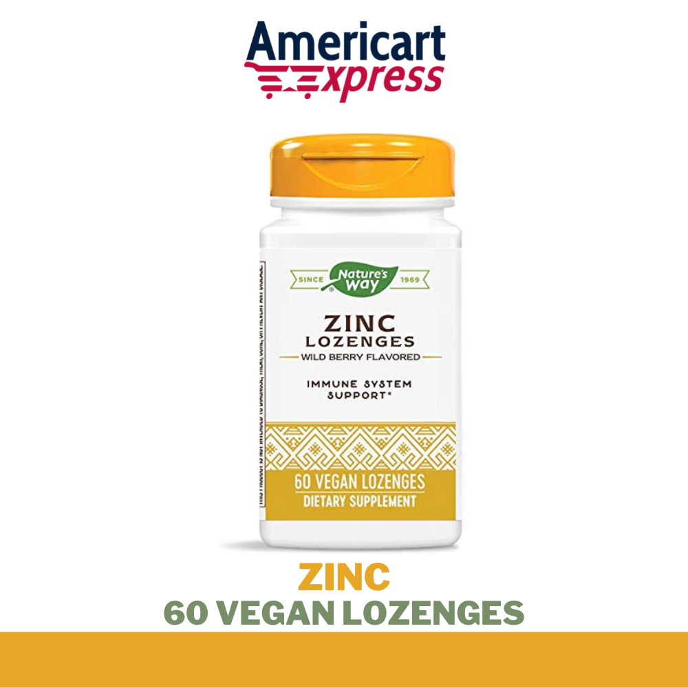 Nature's Way Zinc Lozenges Echinacea & Vitamin C 60 Lozenges Wild Berry