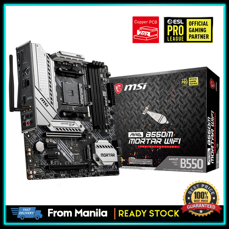MSI MAG B550M MORTAR WIFI Motherboard AM4 DDR4 M.2 PCIE 4.0 Desktop