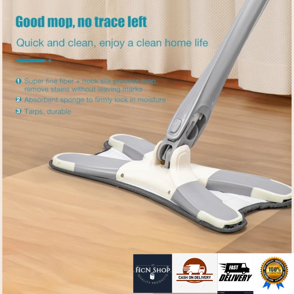 HCN Shop Self Squeeze Xtype Flat Floor Mop 360 Degree Squeeze Mop Hand