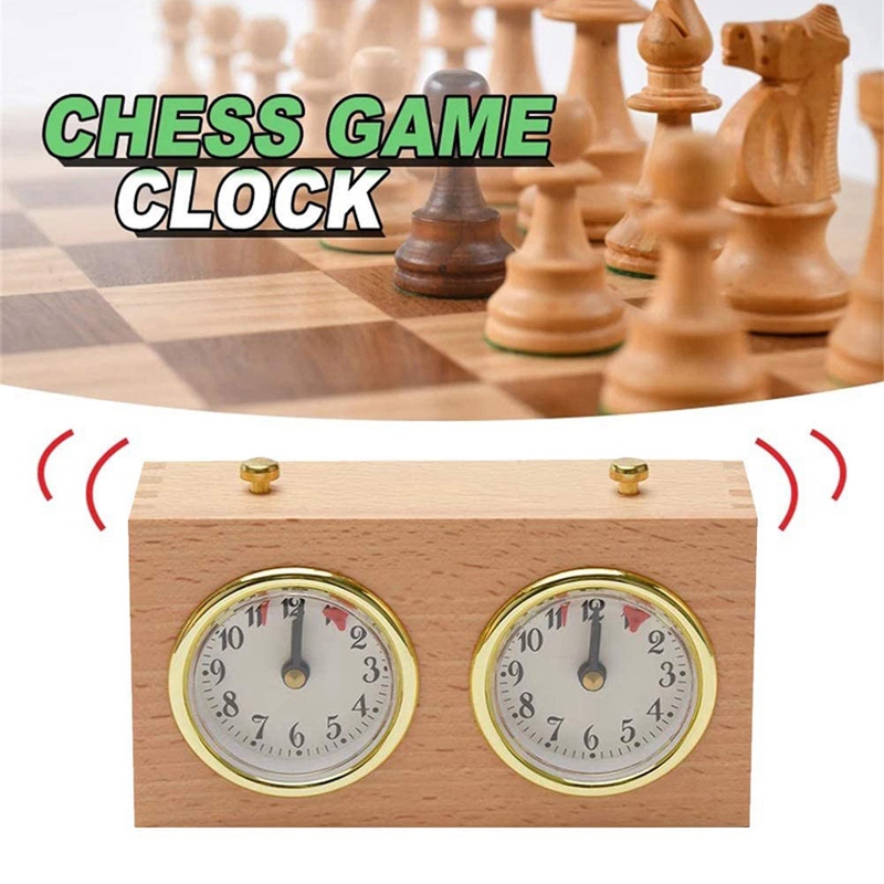 Wooden Chess Timer Tournament Competition Game Chess Clock Timer Gift Wind-Up Mechanical Accessories for Board Games