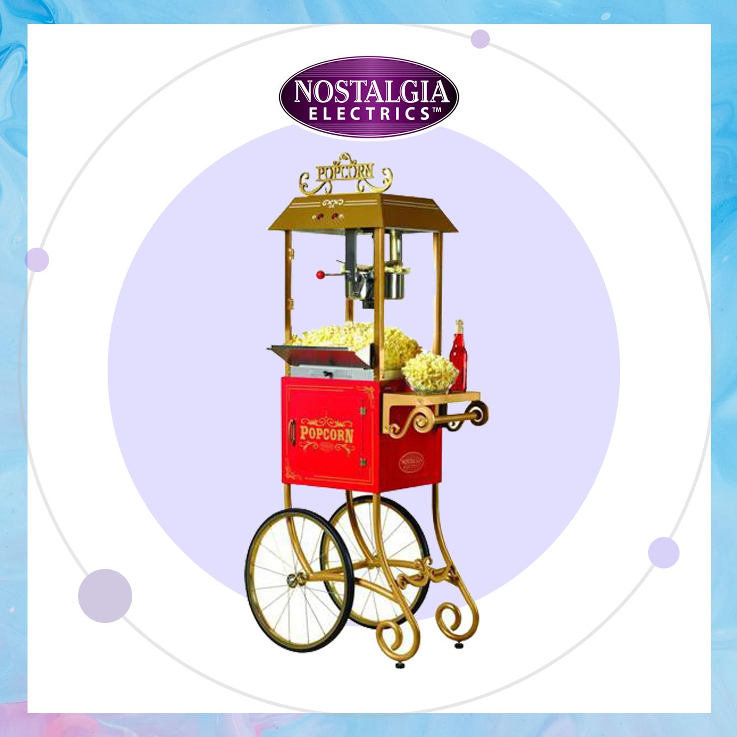 commercial popcorn machine with cart