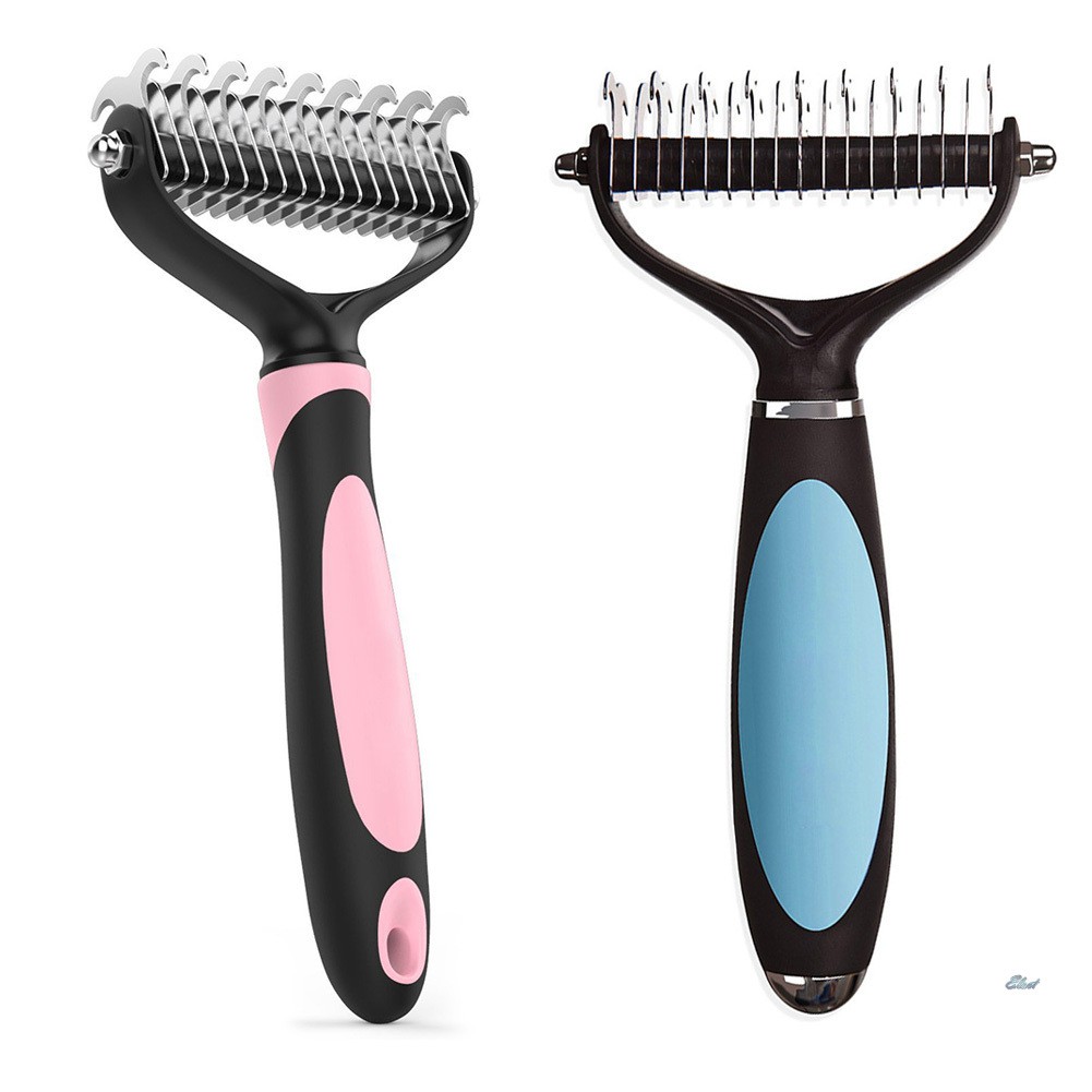 [SY] Pets Dog Grooming Double Comb for Undercoat Removal Pro Lazada PH