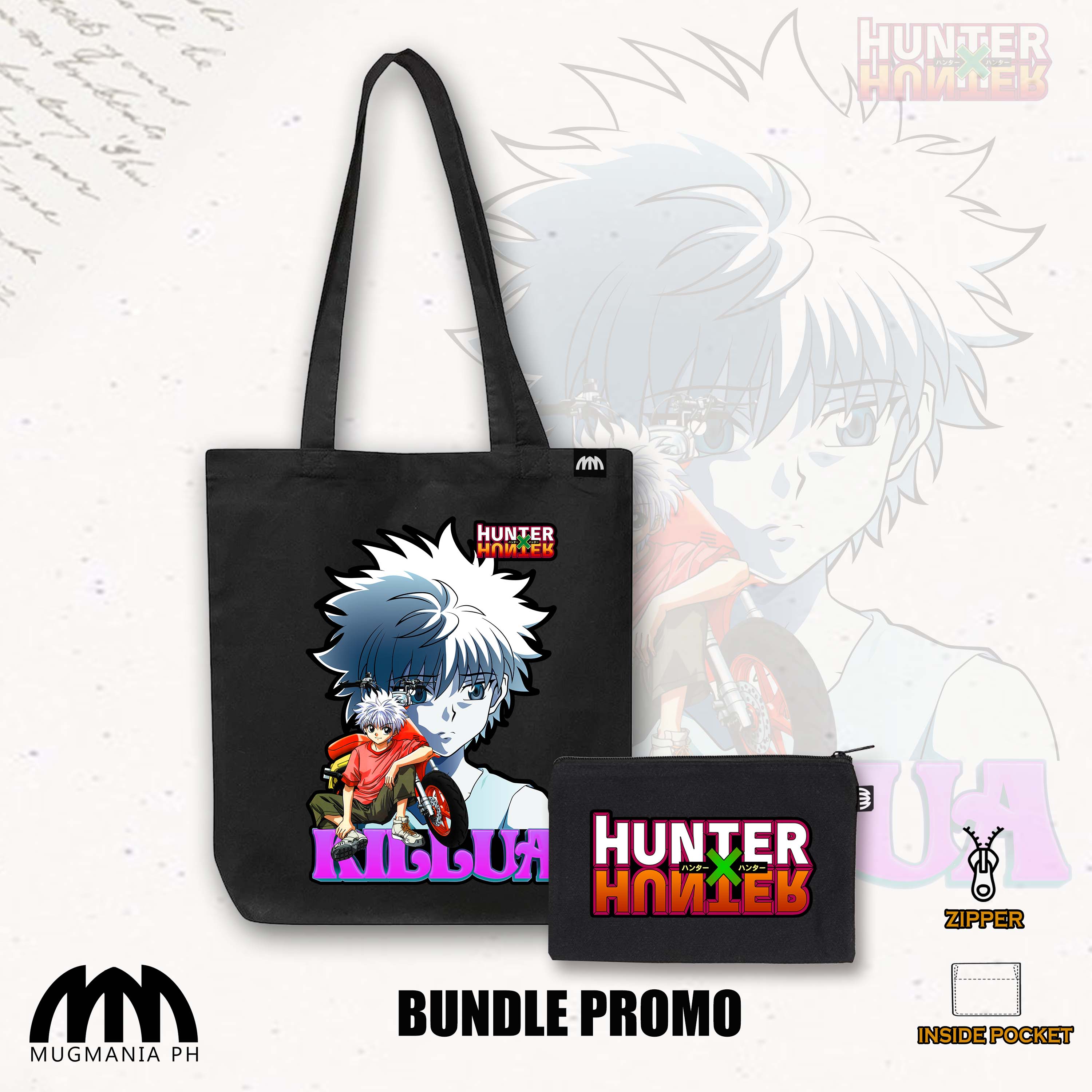 Bundle Promo Mugmania Hunter x Hunter Killua Black Tote bag