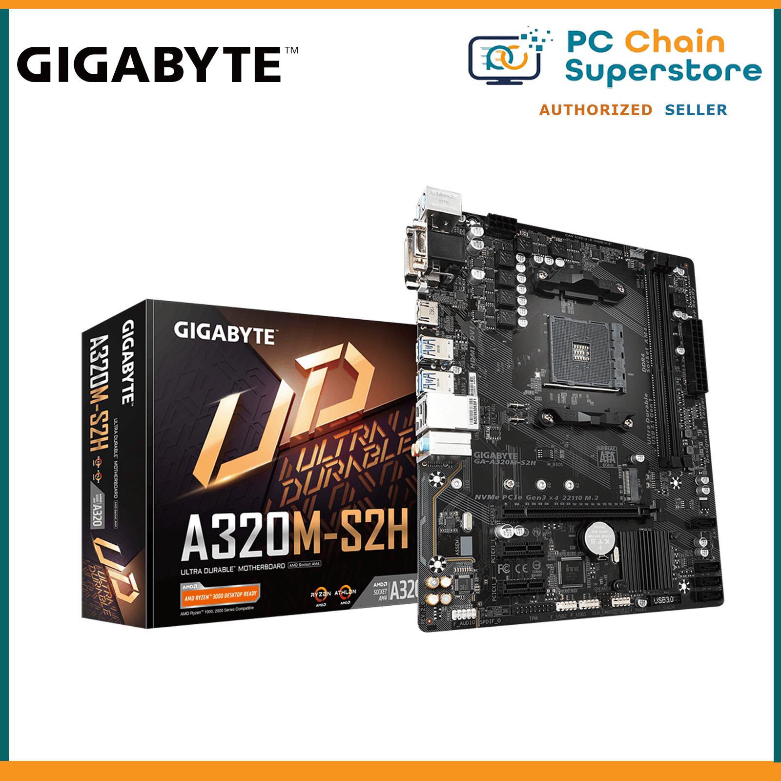 Gigabyte A320M-S2H AMD A320 Ultra Durable Motherboard with Hybrid ...
