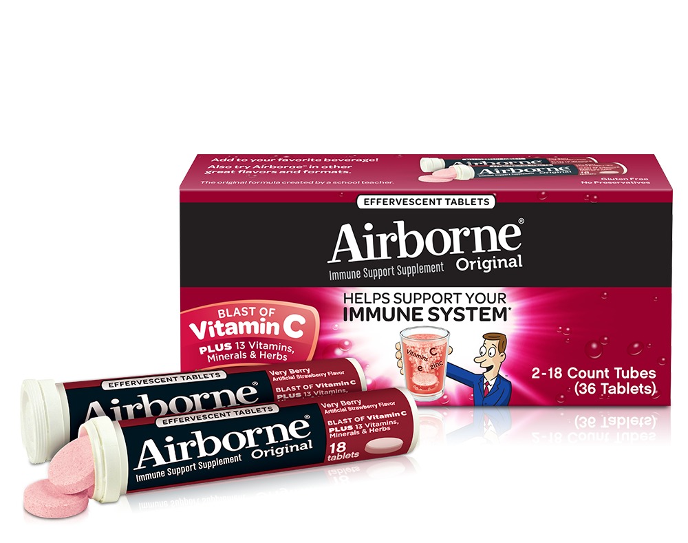 Airborne Immune Support, 36 Effervescent Tablets Very Berry Expiry 7/