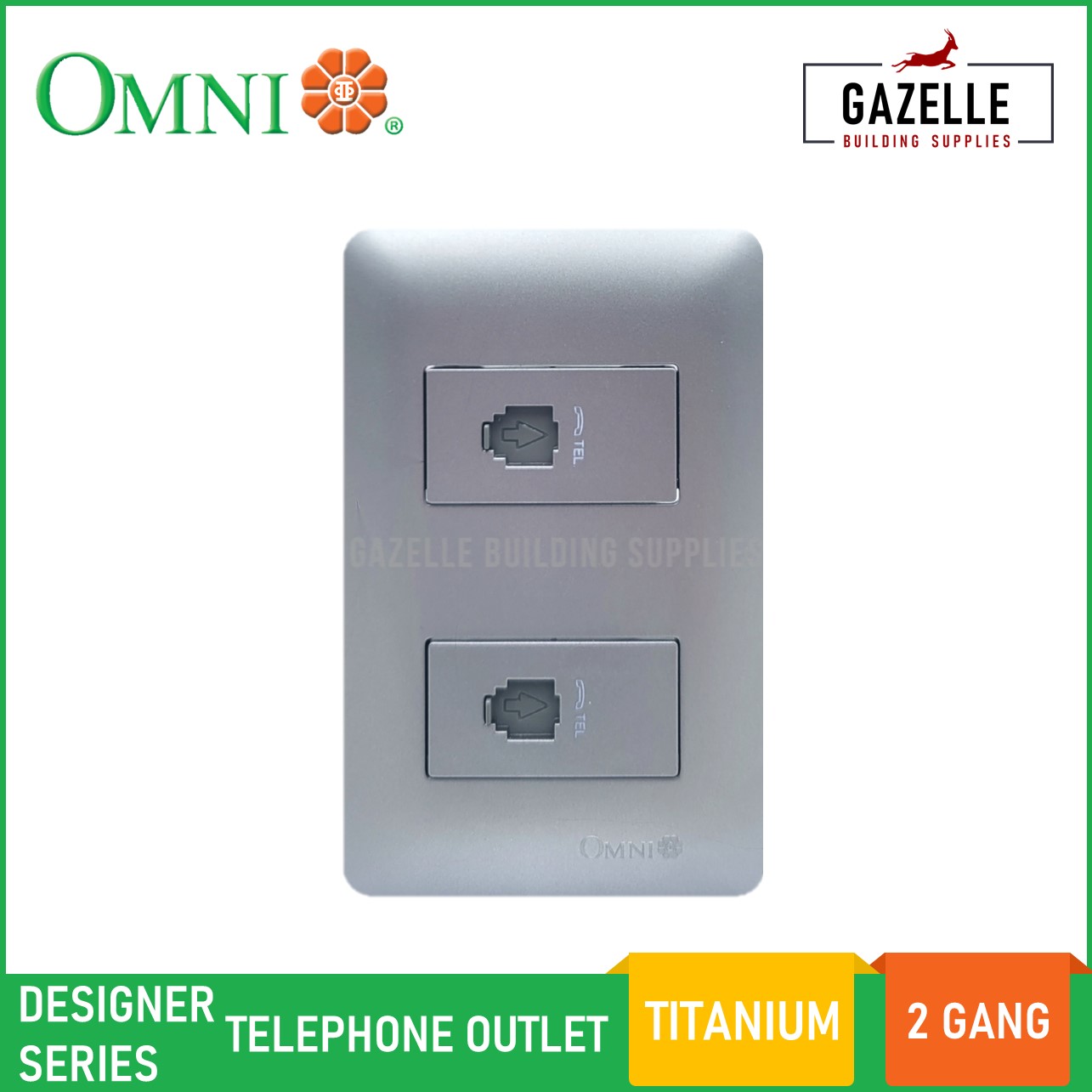 Omni Designer Series Telephone Outlet Titanium 2 Gang Lazada PH