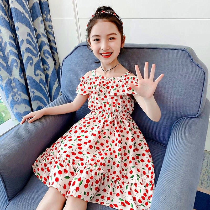 Angugu children's fashion high quality korean printing dress for kids girl casual clothes 1 to 2 to 3 to 4 to 5 to 6 to 7 to 8 to 9 to 10 to 11 to 12 year old birthday tutu white nightdress dresses for teens girls terno sale