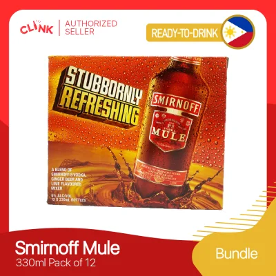 Smirnoff Mule 330ml Pack of 12 Bottles Vodka Mixed Ginger Beer and Lime Flavored Mixer