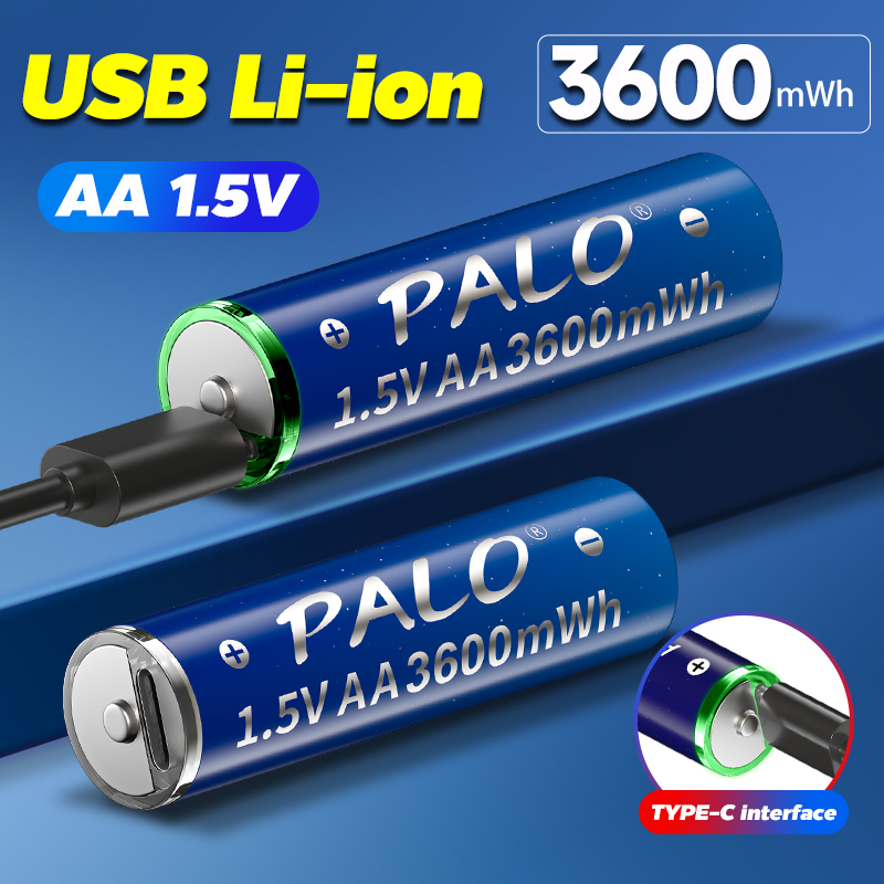 PALO USB 1.5V AAA Rechargeable Battery Li-ion Batteries 1.5 Volts