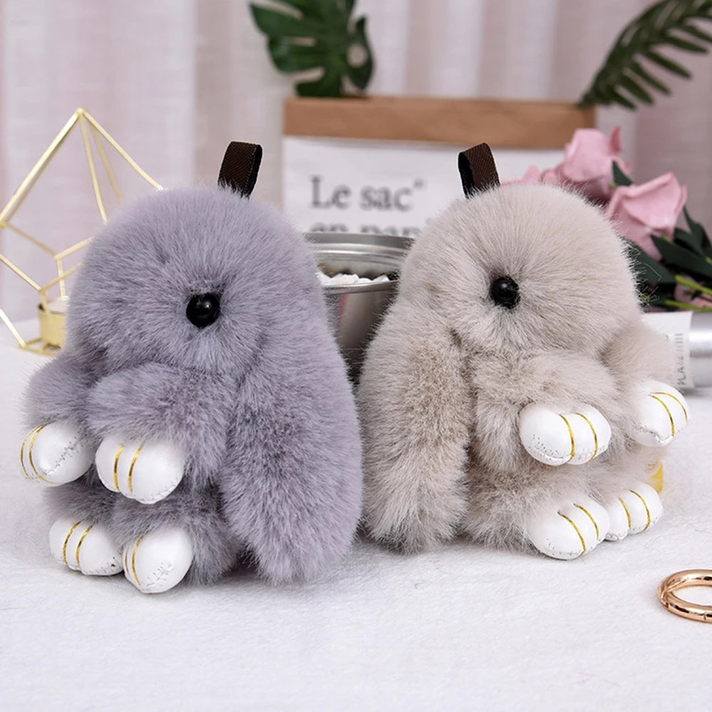 HJDH 14cm Car Plush Bunny Pendant Bag Accessories Plush Toy Hanging Handbag Doll Ornament Plush Rabbit Keychain Key Rin Bag Pendant Install Dead Rabbit Pendant