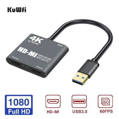4K HD-MI Game Capture Card HD-MI to USB3.0 Video Audio Capture Full HD1080p Record for Streaming Teaching Meeting Live Broadcast
