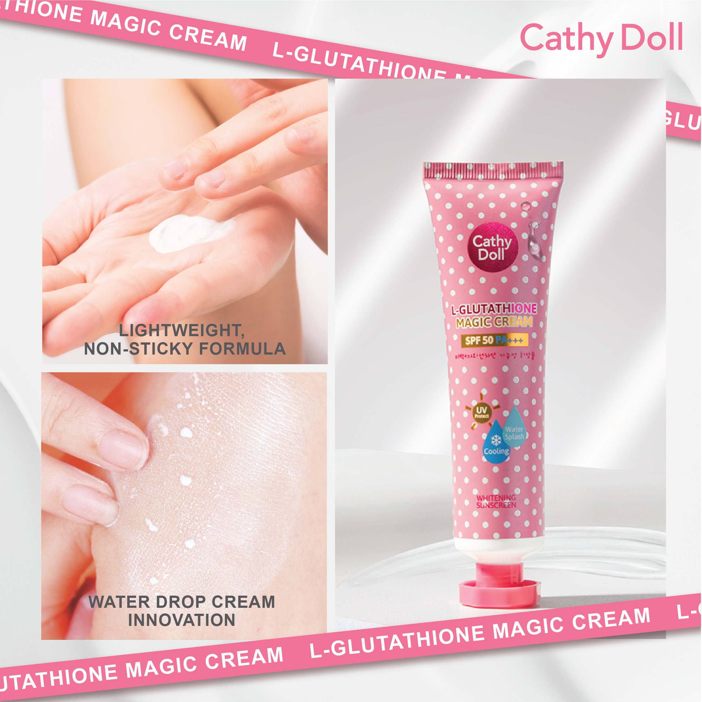 cathy doll l-glutathione magic cream spf 50 pa+++ pantip 138ml - Pantip