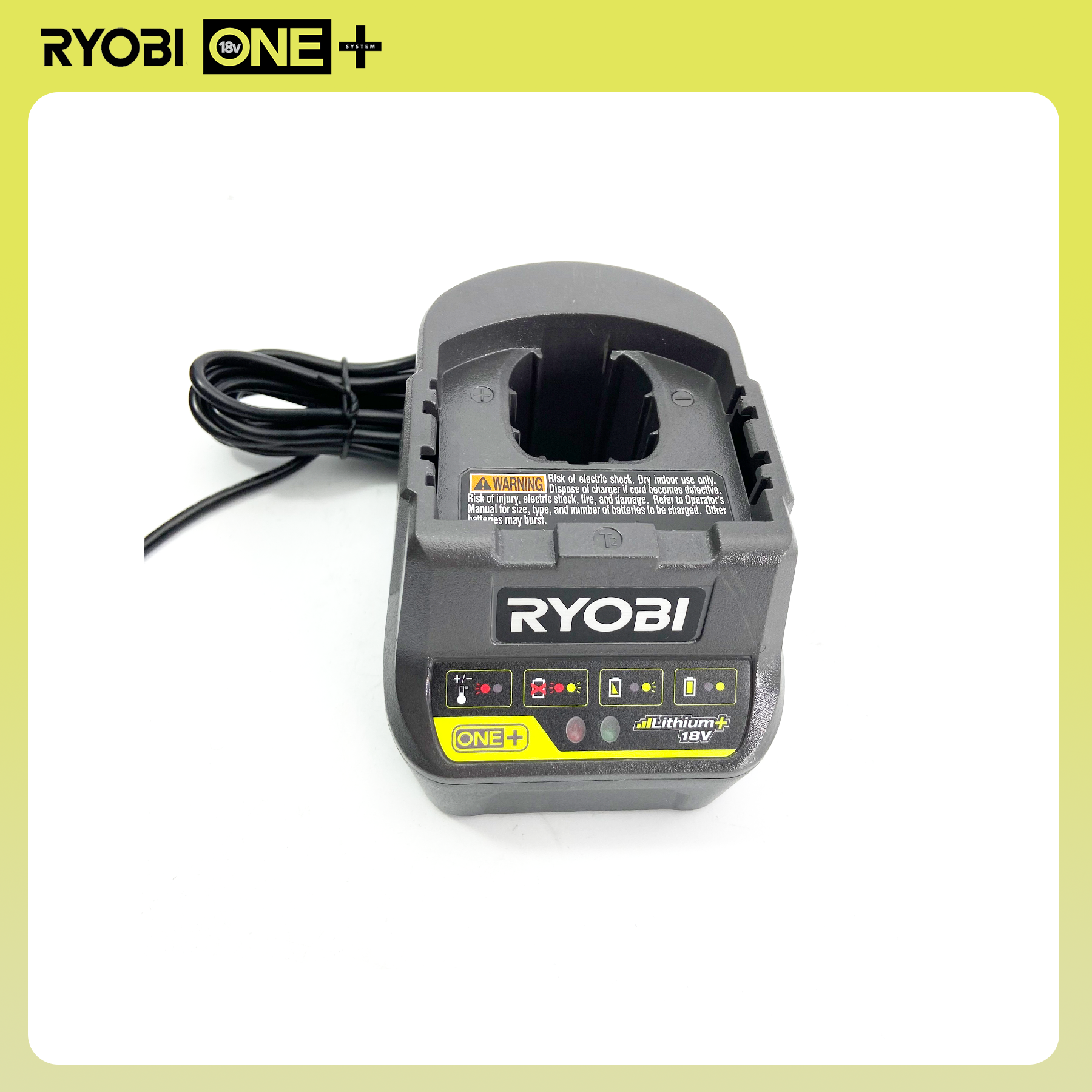 Ryobi One+ 18V Battery Charger 110V (Brand New) (Original Box Not - Main Image