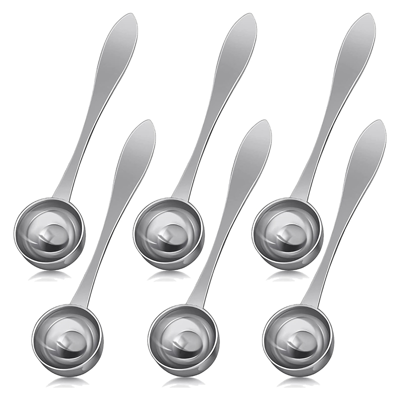 6 Pieces Coffee Scoop Stainless Steel Measuring Spoon Long Handle Tablespoon Stirring Spoon for Coffee Tea Sugar (20 Ml)