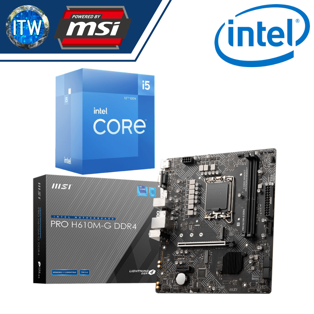 ITW | Intel Core i5-12400F and MSI Pro H610M-G Motherboard Bundle ...