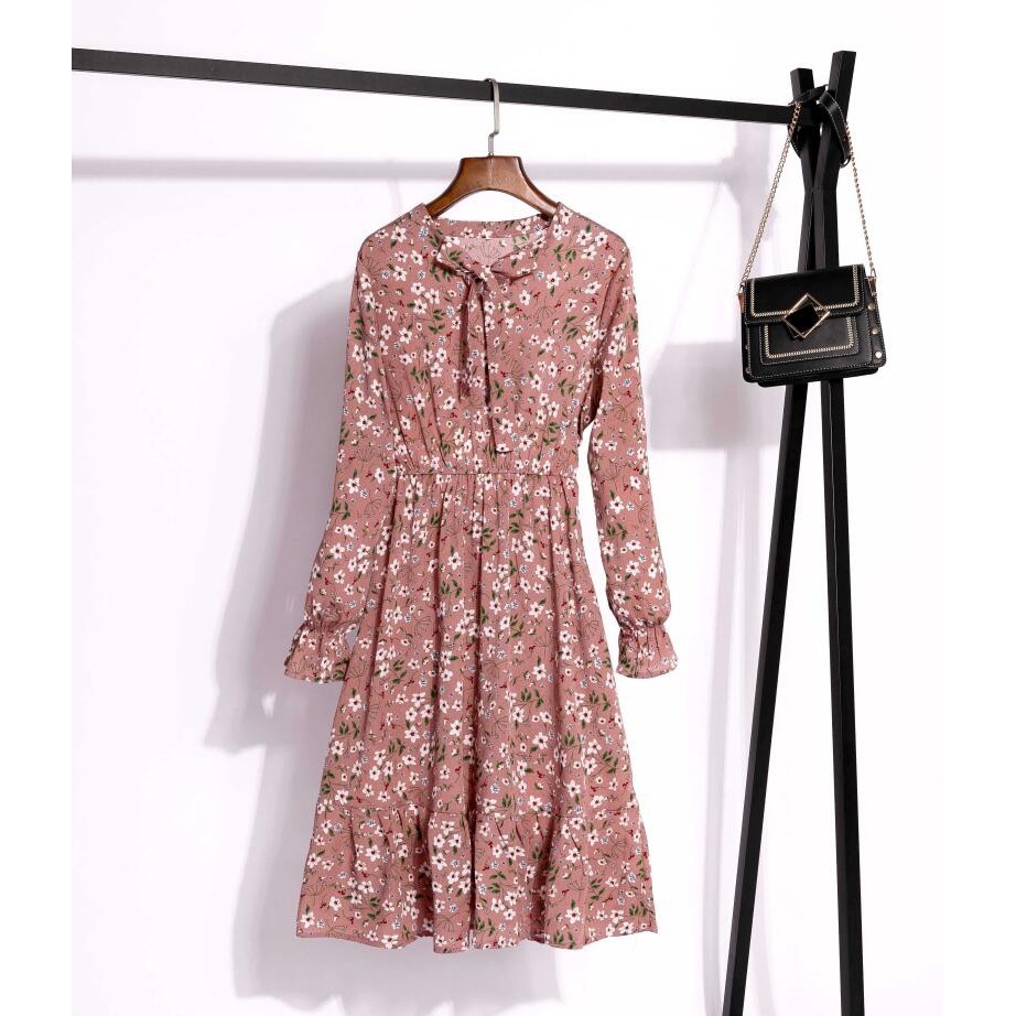 Ready Stock Pambabae Eleganteng Floral Dot Korean Long Sleeve