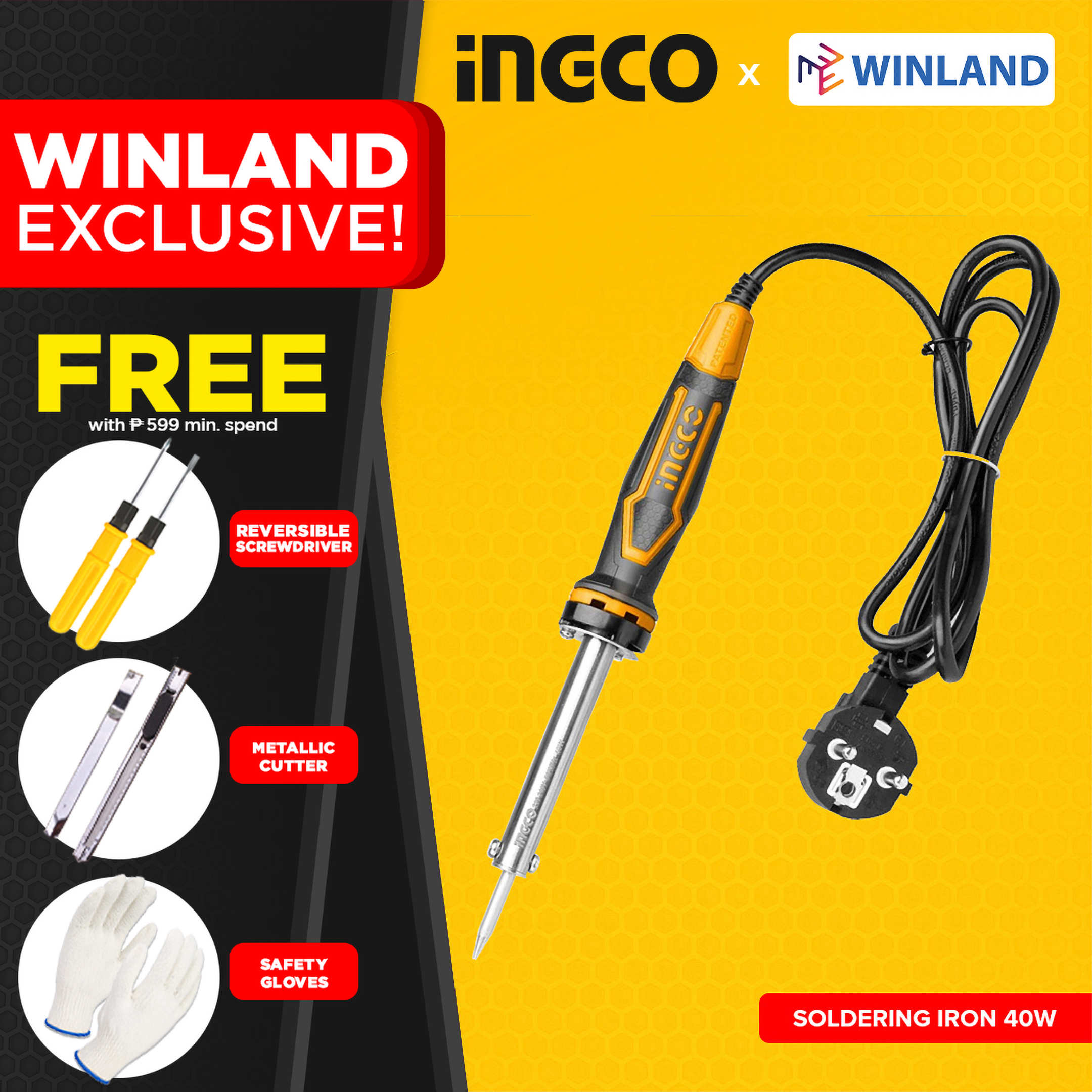 INGCO by Winland Industrial Grade Electric Soldering Iron 40W SI0248