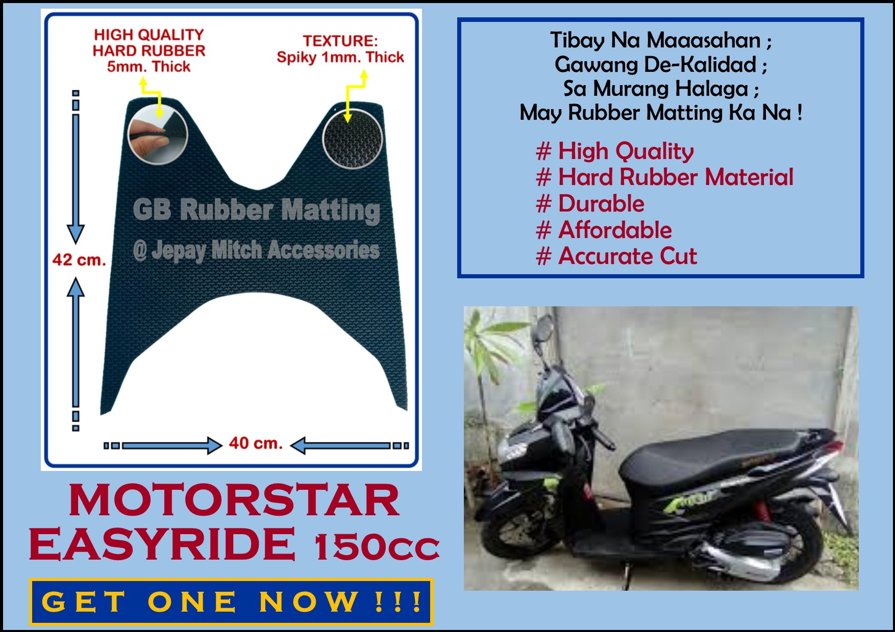 The Original Gb Rubber Matting Motorstar Easy Ride 150cc Lazada Ph