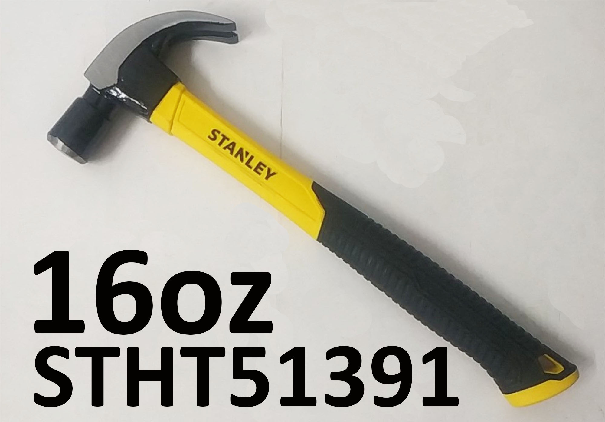 ORIGINAL STANLEY CLAW HAMMER WITH FIBERGLASS HANDLE 16oz PART NO