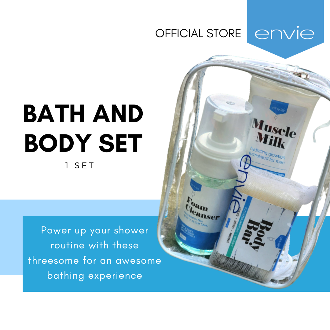 Envie Bath and Body set for Men Exfoliation, Deep Cleansing, and