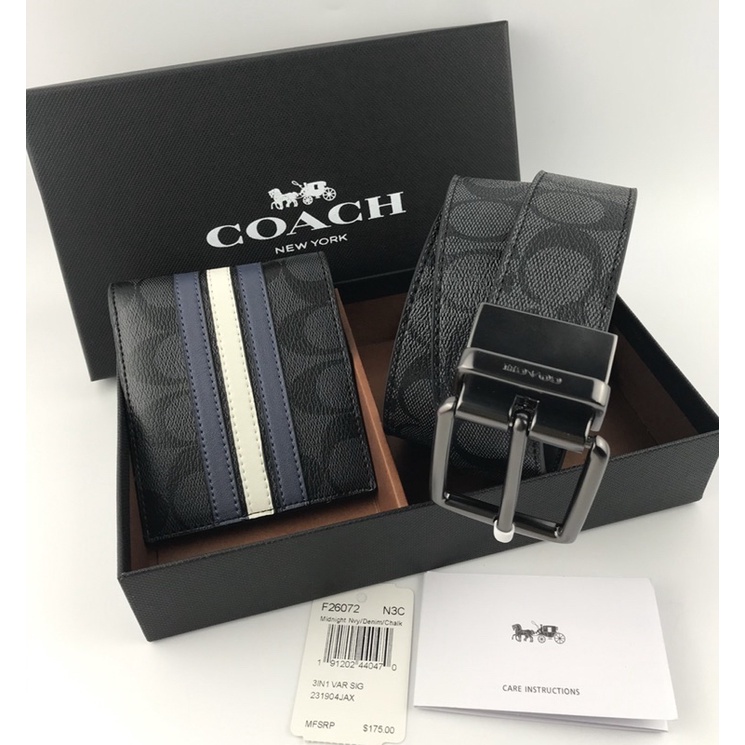 coach belt and wallet set