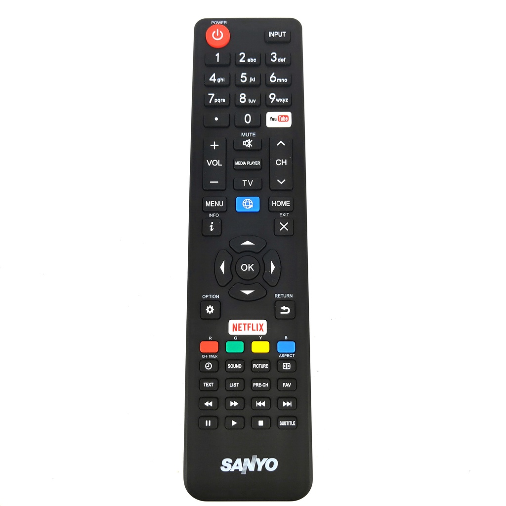 New Original for Sanyo TV Remote control with Netflix Fernbedienung