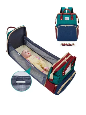 3 In1 Multi-functional Portable Diaper Bag Backpack Baby Bag ,Mother's Backpack Folding Diaper Bag Baby Diaper Bag, Large Capacity Mother Baby Bag