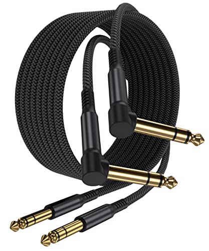 Line-level Audio 6FT Speaker Electric Bass Guitar - Male to Male 6.35mm Phono Jack Straight Plug Musical Instrument Patch Cable Wire Cord For Guitar Amplifier TNP 6.35mm 1/4 inch TRS Cable 