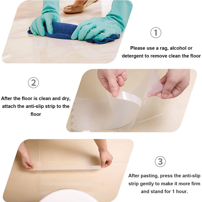 Slip Protection 10Pcs Anti-Slip Strips Safety Shower Treads Stickers Bathtub Non Slip ...