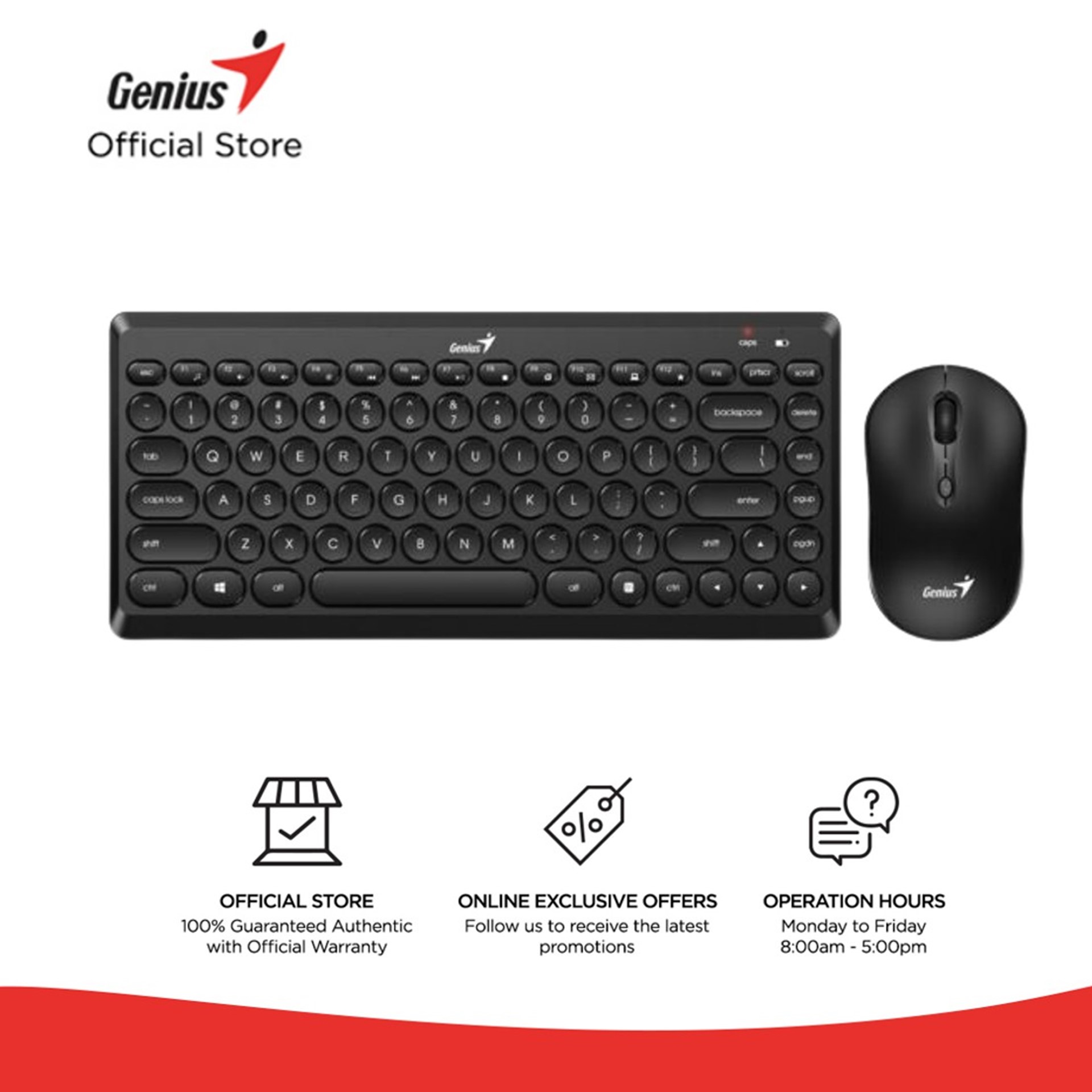 Genius LuxeMate Q8000 Stylish Wireless Keyboard & Mouse Combo | Lazada PH