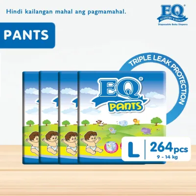 EQ Pants Mega Pack Large (9-14 kg) - 66 pcs x 4 packs (264pcs) - Diaper Pants