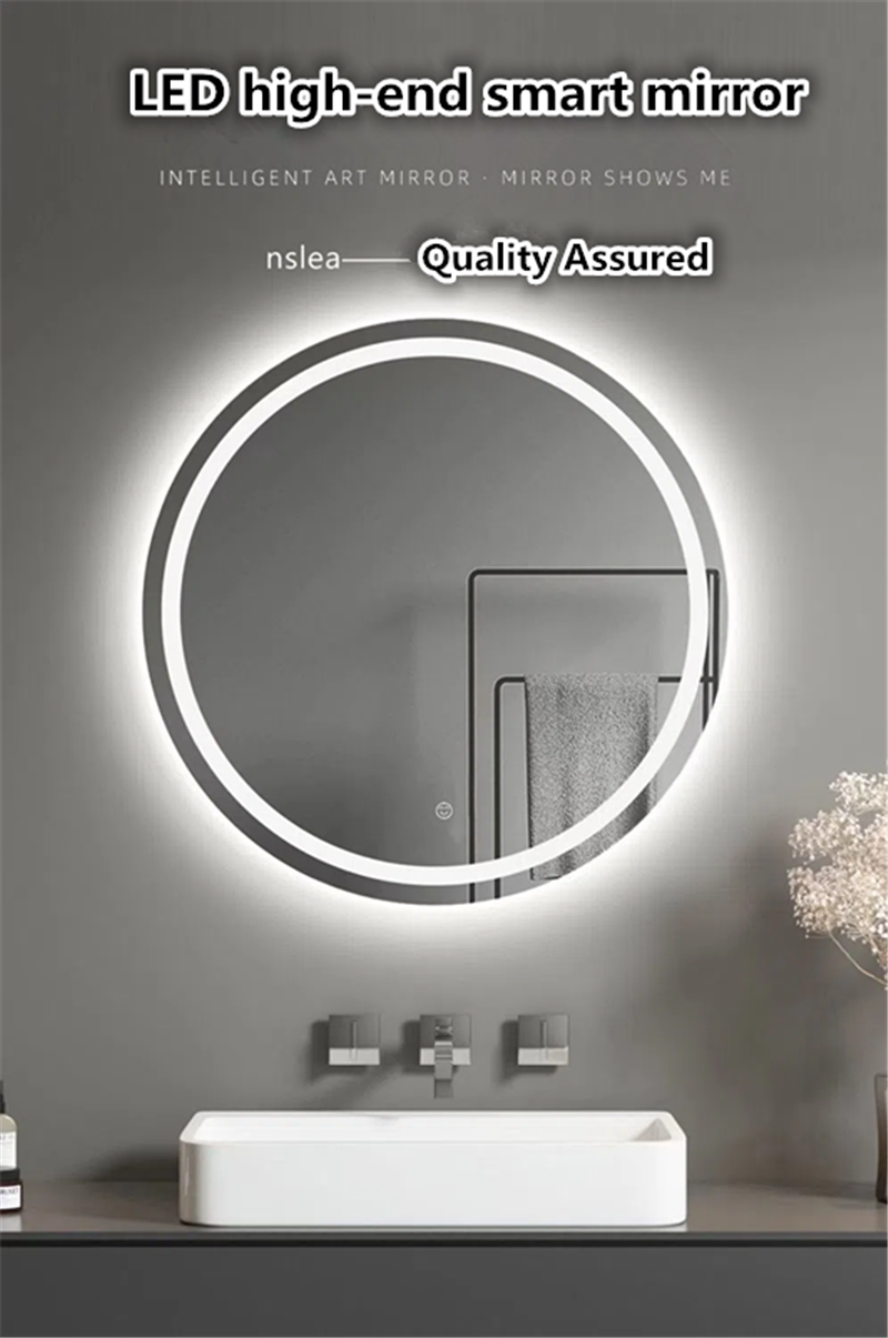 Bathroom led mirror round highend wallmounted explosionproof smart