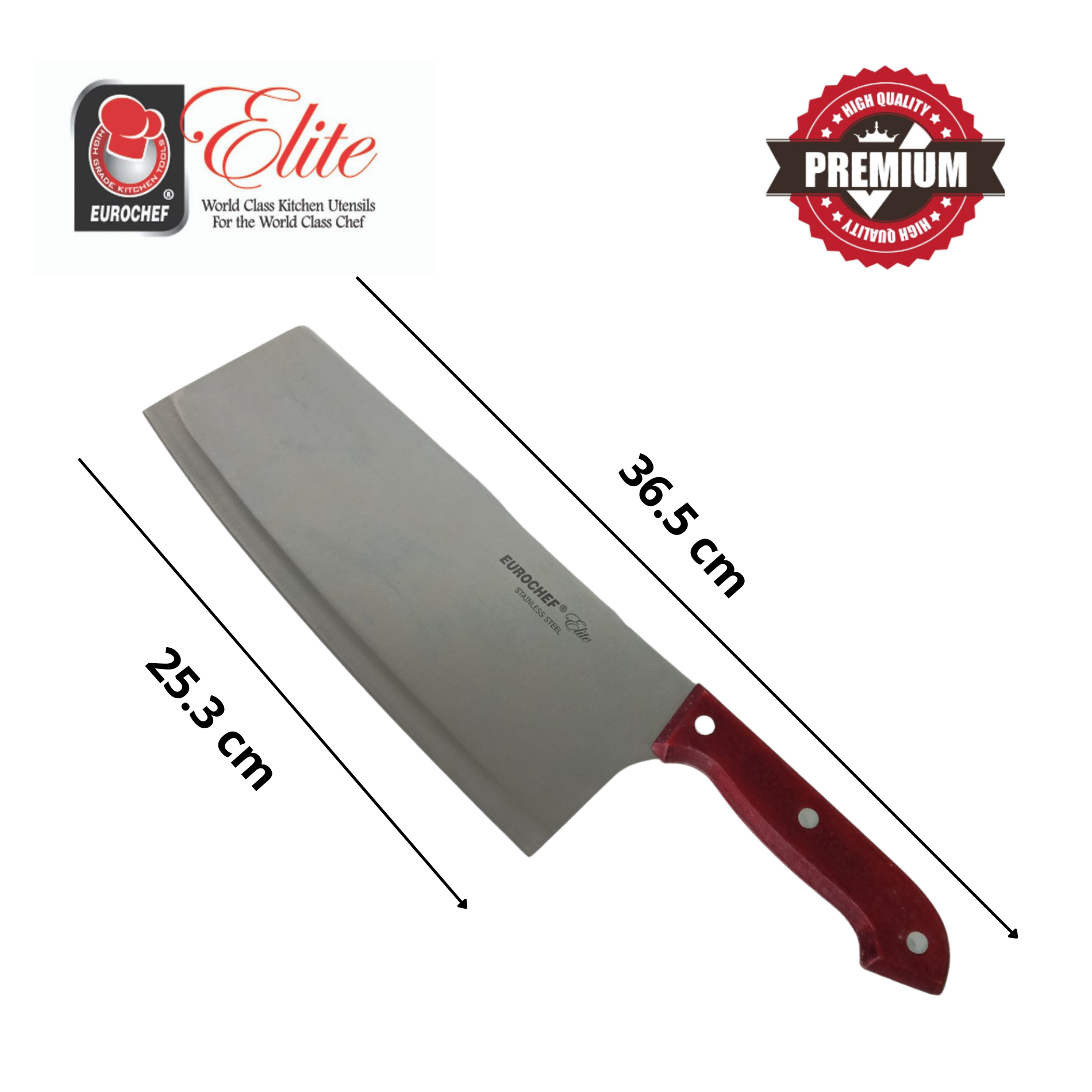 Eurochef A990 Heavy Duty Meat Cleaver Butcher Chopping Knife 14.5 Inc